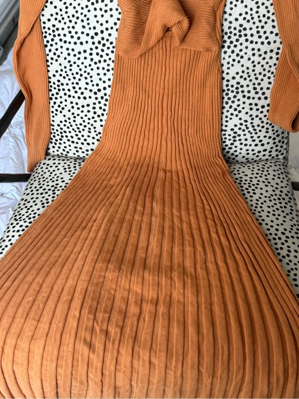 Free People Ribbed Twist-Front Maxi Dress in Camel - Picture 7 of 7